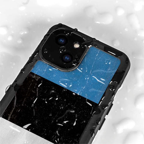 Estonia Flag Distressed iPhone 15 Waterproof Case
